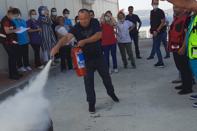 Devlet Hastanesi’nde yangın tatbikatı 