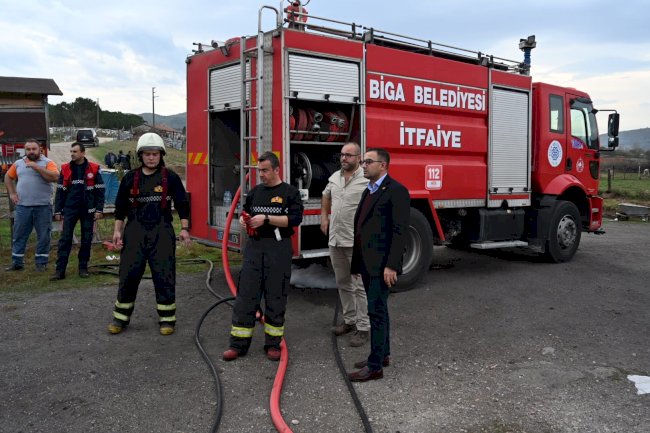 Biga’da samanlık yangını 