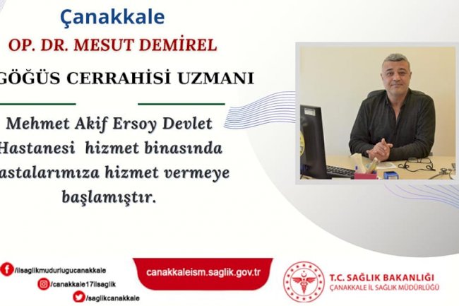 Çanakkale Devlet Hastanesi’ne Göğüs Hekimi Atandı