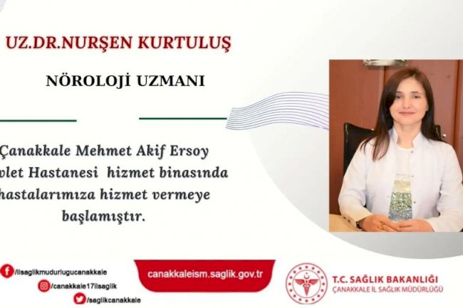 Çanakkale Devlet Hastanesi’nde Nurşen Kurtuluş göreve başladı