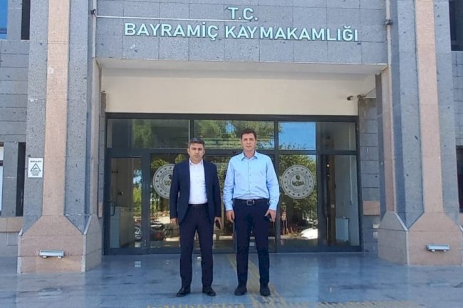 Kaymakam Yunus Kızılgüneş’ten Bayramiç Kaymakamı Emrah Bütün’e hayırlı olsun ziyareti