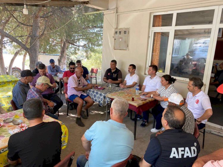 Yangın bölgesinde talepleri dinledi